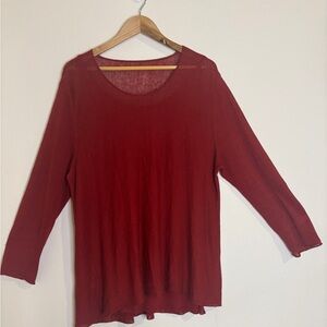 Elegant Eileen Fisher Linen Knit Burnt Orange Women's Tunic